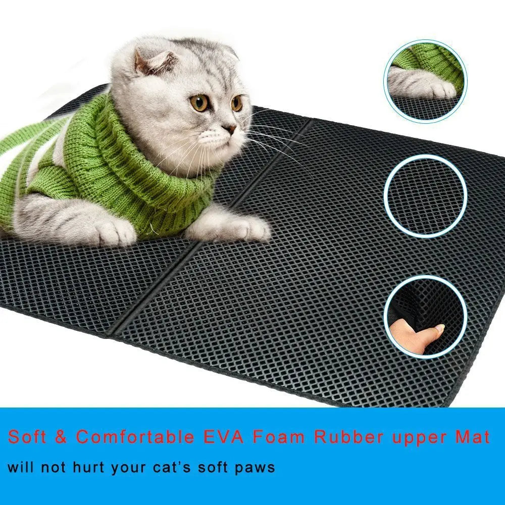 Waterproof Double-Layer Cat Litter Mat – Easy Clean Pet Pad  Killer Products