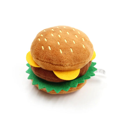 Dog Chewing Toy Combination Plush Hamburger Sounding Pet Interactive Dog Toy  Killer Products