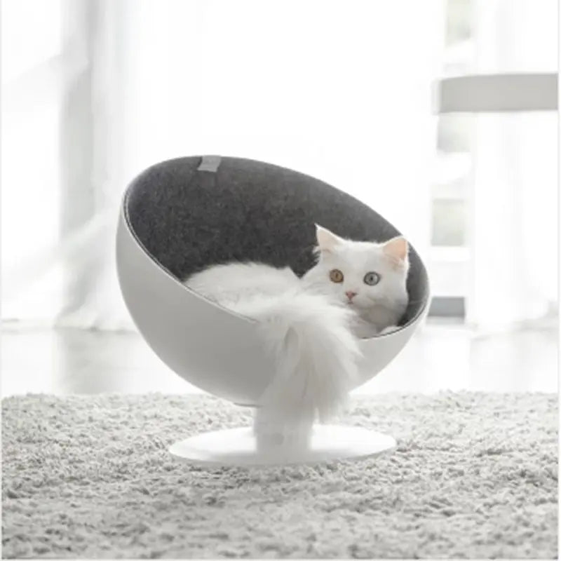 Cat Boss Fiber Spinning Pet Nest White Interactive Rotary Cat Bed  Killer Products