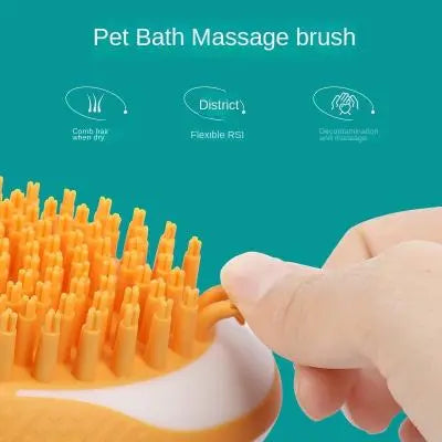 Dog Cat Bath Brush 2-in-1 Pet SPA Massage Comb Soft Silicone Pets Shower Hair Grooming Cmob Dog Cleaning Tool Pet Products  Killer Products