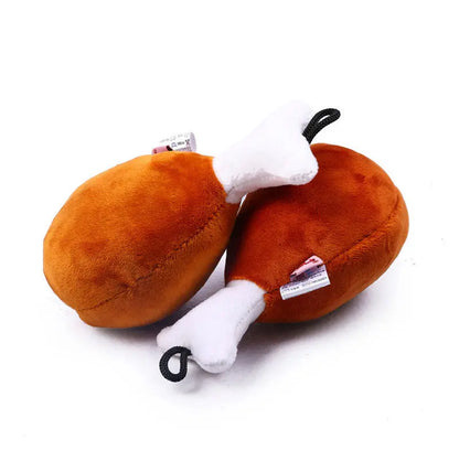 Pet Toy Big Chicken Leg Toy Bite-Resistant Sound Plush Toy Teddy Dog Toy  Killer Products