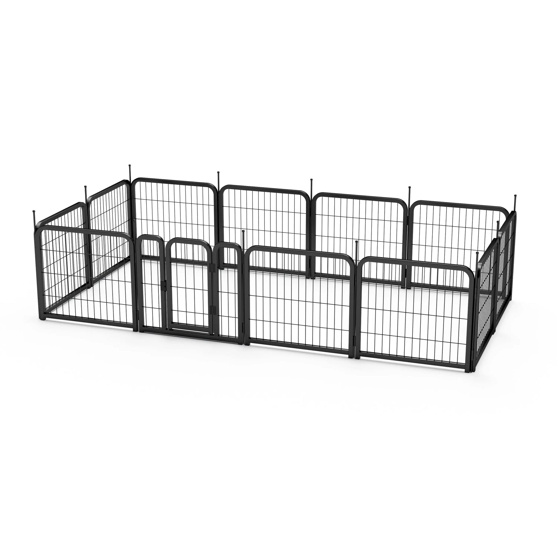 Outdoor 12 piece dog fence, 24 inch portable indoor game fence for small dog pets. Black, 22.2 inches wide x 23.6 inches high.  Killer Products