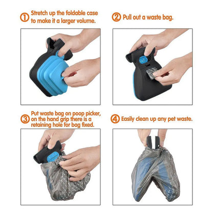 Dog Poop Scooper Travel Foldable Pooper Scooper With 1 Roll Decomposable Bags  Killer Products