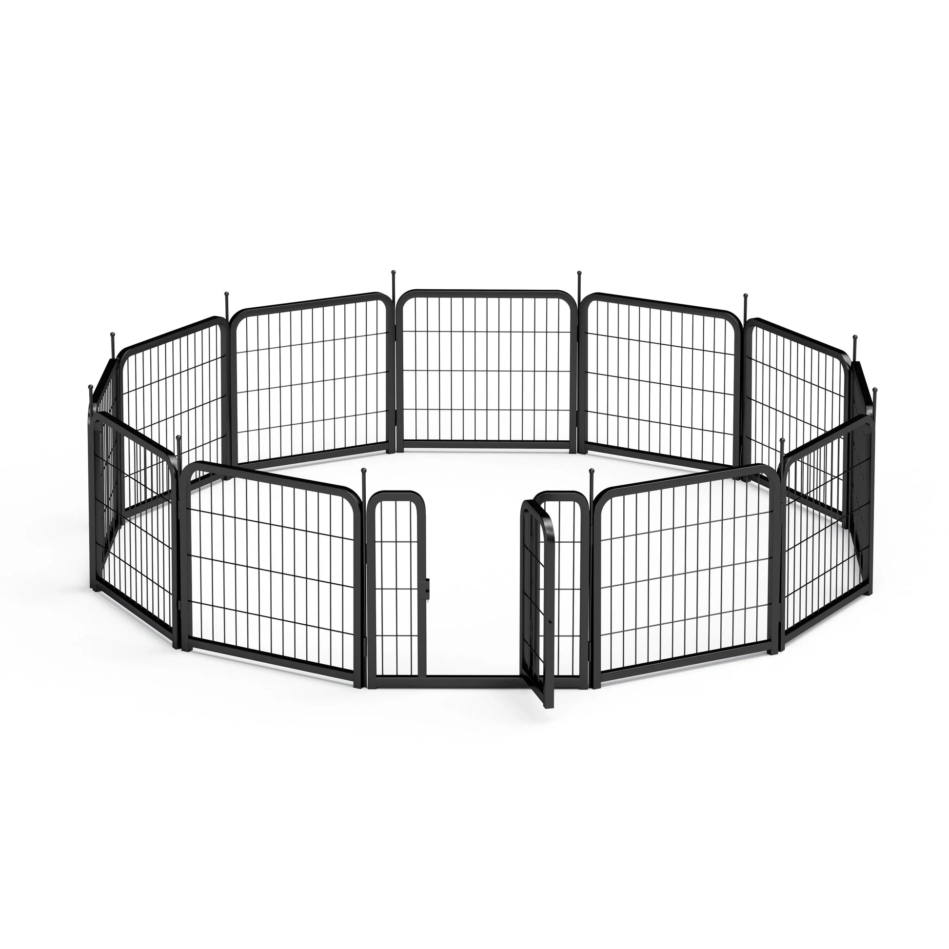 Outdoor 12 piece dog fence, 24 inch portable indoor game fence for small dog pets. Black, 22.2 inches wide x 23.6 inches high.  Killer Products