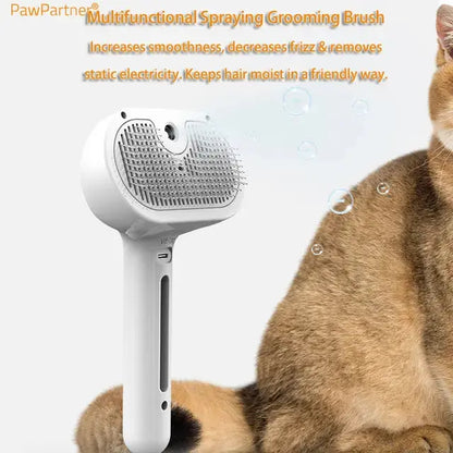 PawPartner Dog Cat Brush Comb Self Cleaning Pets Hair Remover Brush for Pets Grooming Tools Dematting Comb Built-in Mist Humidifier  Killer Products